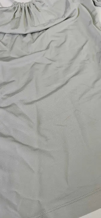 Reiss - Pale Grey Cierra Asymmetric Off-Shoulder Strappy Top - Mint Size: M