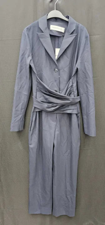Victoria Beckham - Navy Front Tie Jumpsuit - Navy Size: Uk8