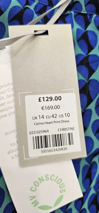 Mint Velvet - Blue Celine Print Midi Dress - Blue Size: Uk14