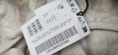 & Other Stories - Ecru Linen Trench Coat - Beige Size: S