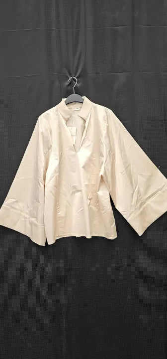 By Malene Birger - Cream Lomaria Wool Blend Blouse - Cream Size: Uk8