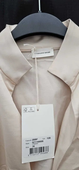 By Malene Birger - Cream Lomaria Wool Blend Blouse - Cream Size: Uk8