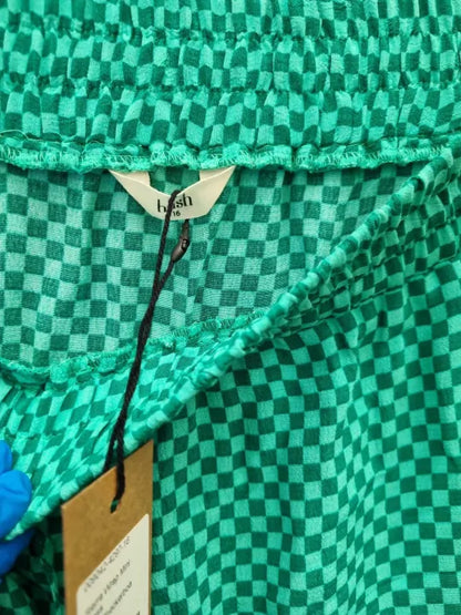 Hush - Mini Checkerboard Green Sierra Skirt Size: Uk 16