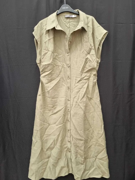 Mint Velvet Ruched Shirt Midi Dress Size: Uk 16
