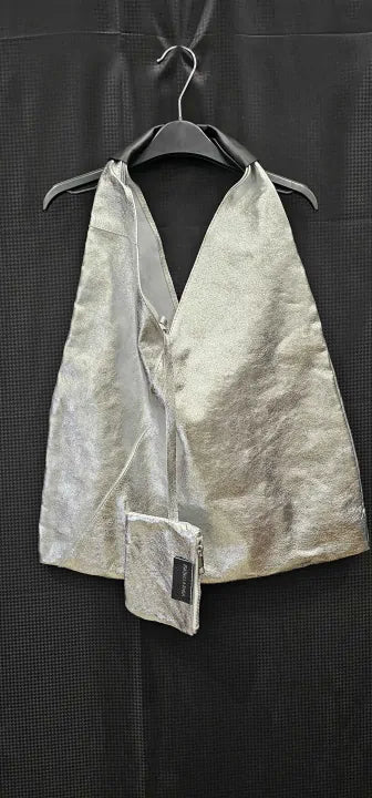 Isabella Rhea - Silver Leather Shopper Bag - Silver Size: Big