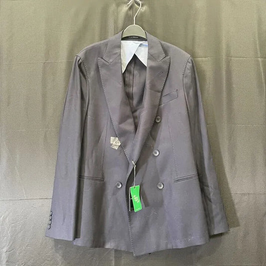 Emporio Armani - Blue Navy Double Breasted Wool Blend Blazer Size: Uk 40/Eu 50