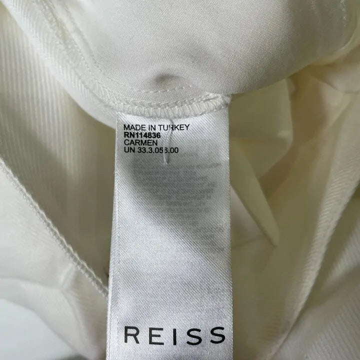 Reiss - White Carmen Halter Neck Linen Blend Jumpsuit Size: Uk 10