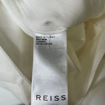 Reiss - White Carmen Halter Neck Linen Blend Jumpsuit Size: Uk 10