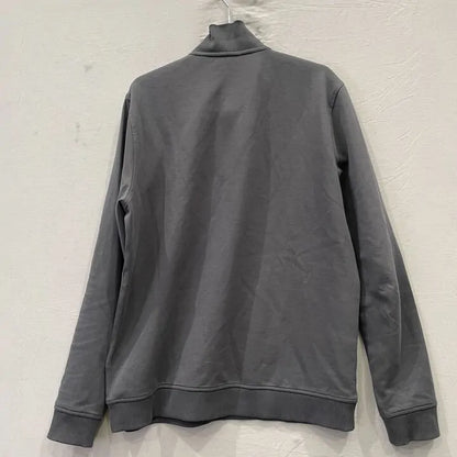 Ted Baker-L-Charcoal Antram Half Zip Cotton Blend Jumper Size: Large