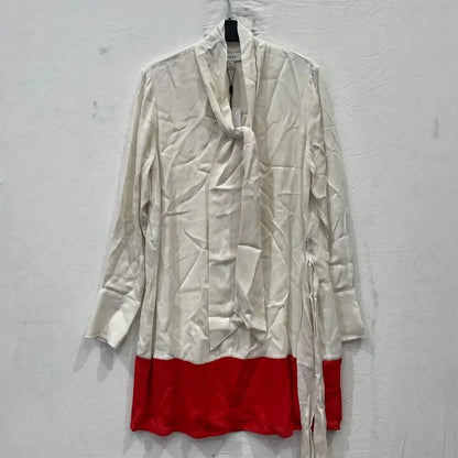 Reiss - Cream Marta Tie Neck Mini Dress Size: Uk 8