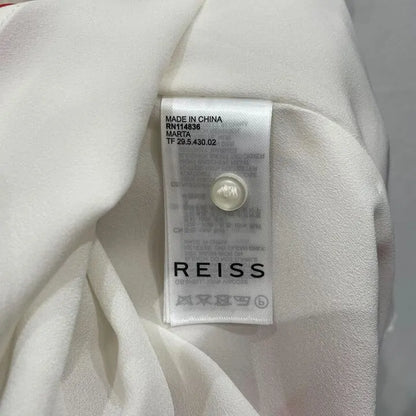 Reiss - Cream Marta Tie Neck Mini Dress Size: Uk 8