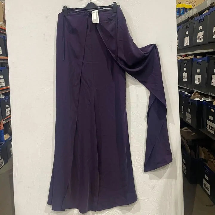 Mango - Purple Open Back Halter Jumpsuit Size: Large