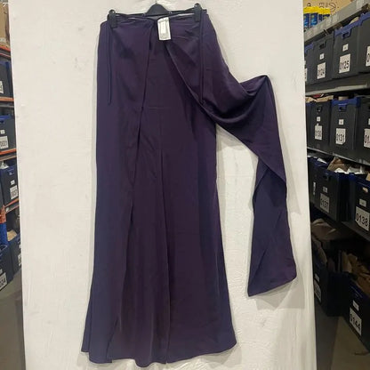 Mango - Purple Open Back Halter Jumpsuit Size: Large