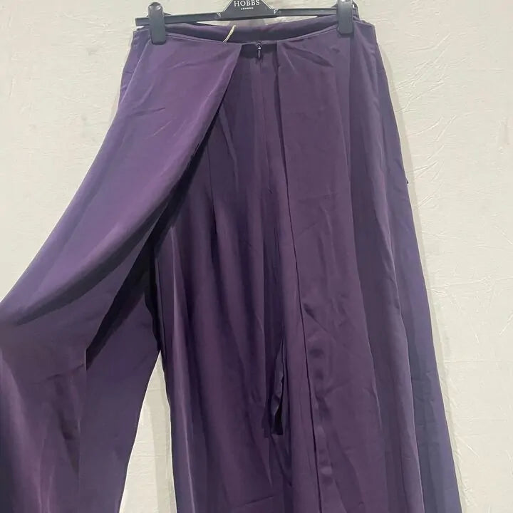 Mango - Purple Open Back Halter Jumpsuit Size: Large