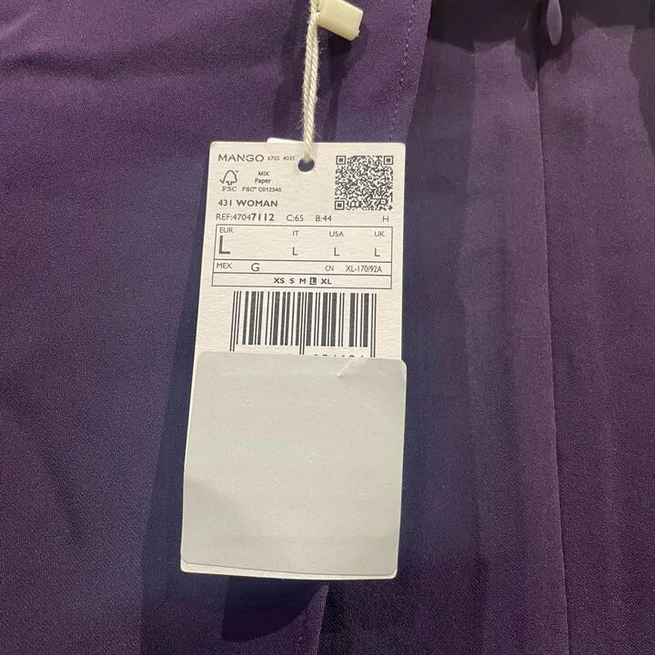Mango - Purple Open Back Halter Jumpsuit Size: Large
