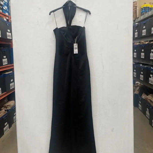 Mango - Black Halter-Neck Twist Jumpsuit Size: Medium