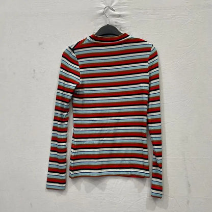 Whistles -12- Multi Stripe Ribbed Crew Knit Jumper Size: Uk 12