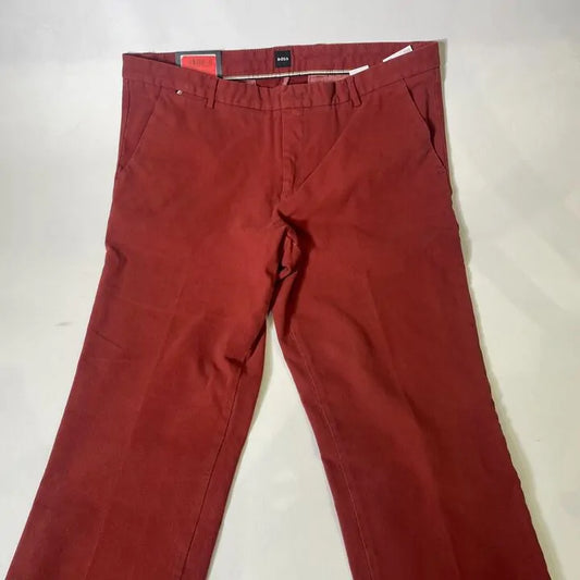 Boss -34- Teracotta Tailored Slim Fit Trousers Size: Uk 34