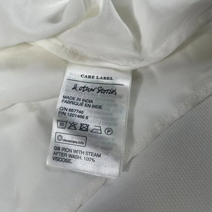 & Other Stories - Ivory Ruffle Trim Drape Blouse Size: Small
