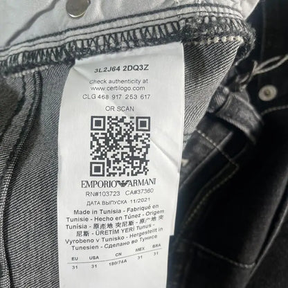 Emporio Armani -31- Dark Grey High Waisted Stretch Jeans Size: 31