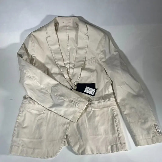 Boss - Cream Hanry Cotton Blend Blazer Size: 44R/54