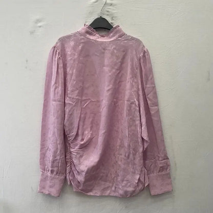& Other Stories - Lilac Ruffle Collar Floral Blouse Size: UK 14