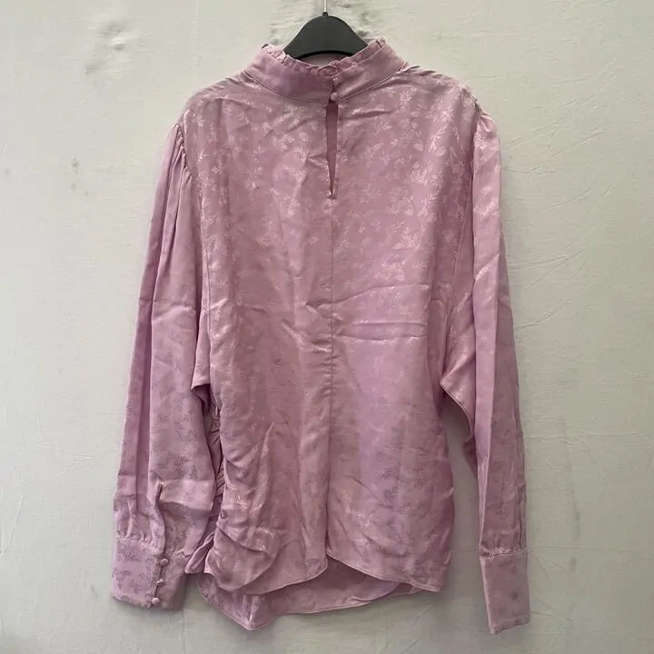 & Other Stories - Lilac Ruffle Collar Floral Blouse Size: UK 14