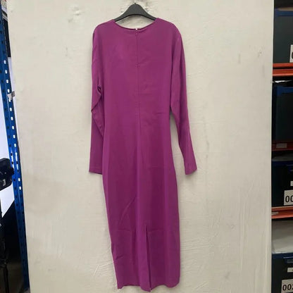 Reiss - Magenta Valentina Tie Waist Dress Size: Uk 12