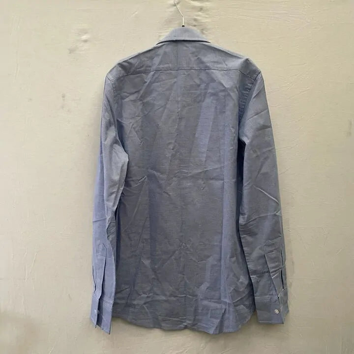 Richard James Savile Row - Blue Check Contemporary Fit Cotton Shirt Size: 15 1/2- 39 Cm