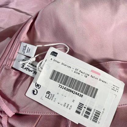 & Other Stories - Powder Pink Cowl Neck Midaxi Dress Size: Uk 10