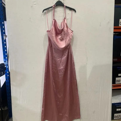 & Other Stories - Powder Pink Cowl Neck Midaxi Dress Size: Uk 10