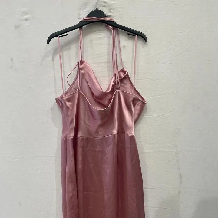 & Other Stories - Powder Pink Cowl Neck Midaxi Dress Size: Uk 10