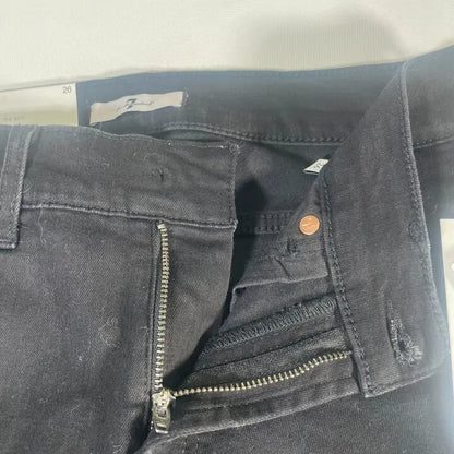 7 For All Mankind - Black Roxanne Ankle Stretch Jeans Size: 26