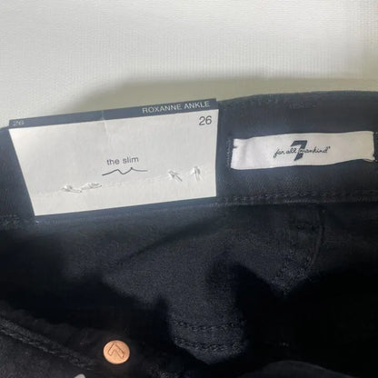 7 For All Mankind - Black Roxanne Ankle Stretch Jeans Size: 26