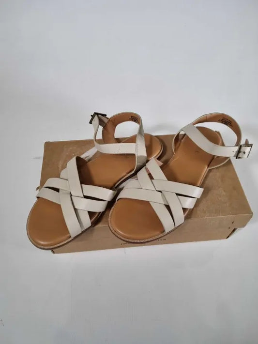 Jones Bootmaker - Off White Helena Strappy Flat Sandals Size: Uk 4
