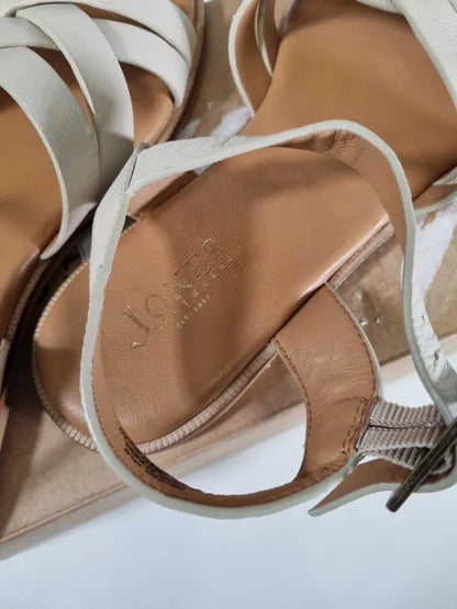 Jones Bootmaker - Off White Helena Strappy Flat Sandals Size: Uk 4