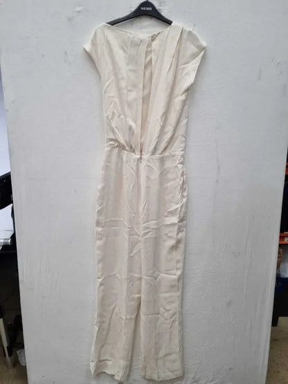 Reiss - Ivory Aurelia Open Back Jumpsuit  Size: Uk 10