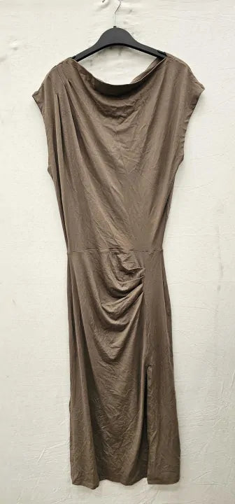 Reiss - Brown Leonore Ruched Detail Dress - Beige Size: Xs