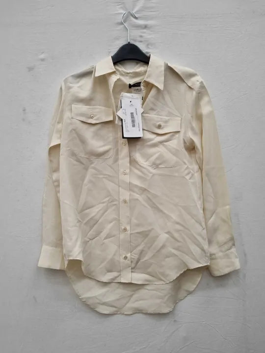 Weekend Max Mara - White Palk Silk Shirt Size: 2
