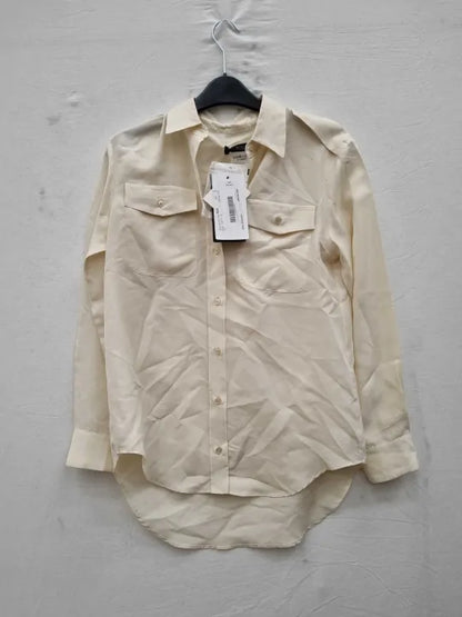 Weekend Max Mara - White Palk Silk Shirt Size: 2