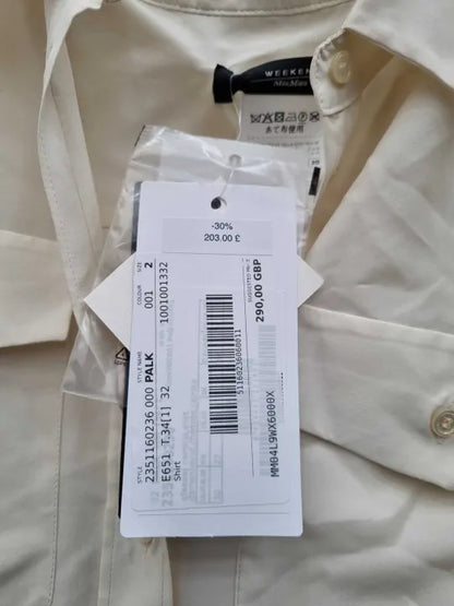 Weekend Max Mara - White Palk Silk Shirt Size: 2