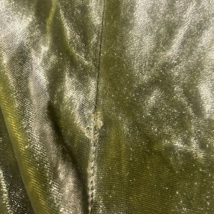 Mango - Olive Green Halter-Neck Velvet Jumpsuit Size: Medium