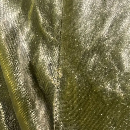 Mango - Olive Green Halter-Neck Velvet Jumpsuit Size: Medium