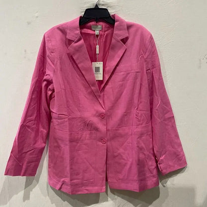Pretty Lavish - Pink Dylan Dad Linen Blazer Size: Uk 10
