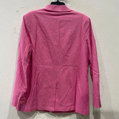Pretty Lavish - Pink Dylan Dad Linen Blazer Size: Uk 10