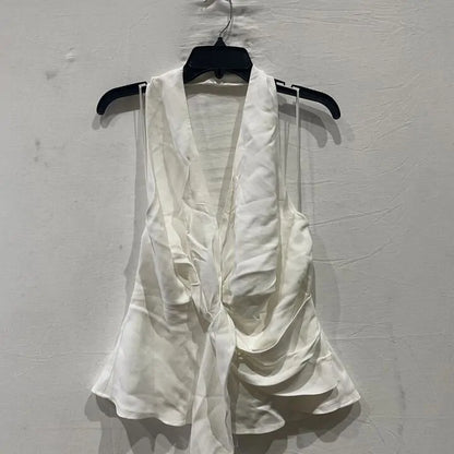 Reiss - Ivory Freda Drape Halter Neck Top Size: Uk 14