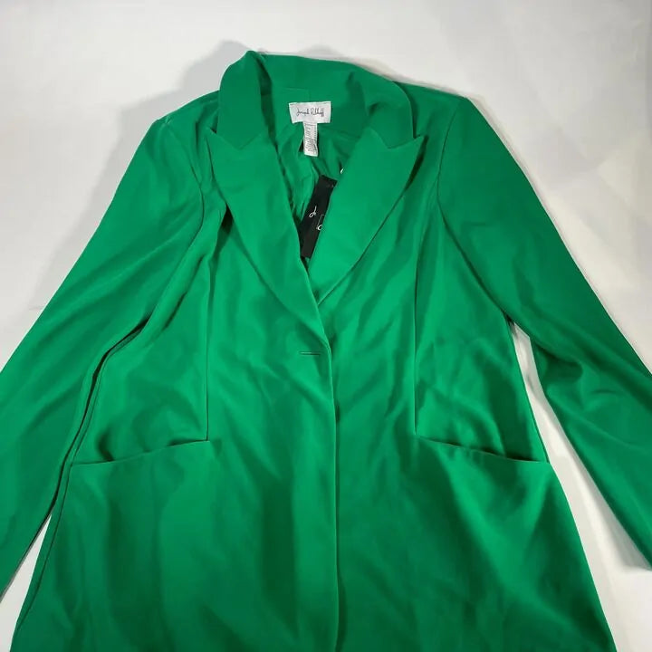 Joseph Ribkoff-233092 4094-Kelly Green-14-Green-Green Notched Collar Blazer Size: Uk 14