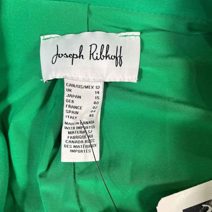 Joseph Ribkoff-233092 4094-Kelly Green-14-Green-Green Notched Collar Blazer Size: Uk 14