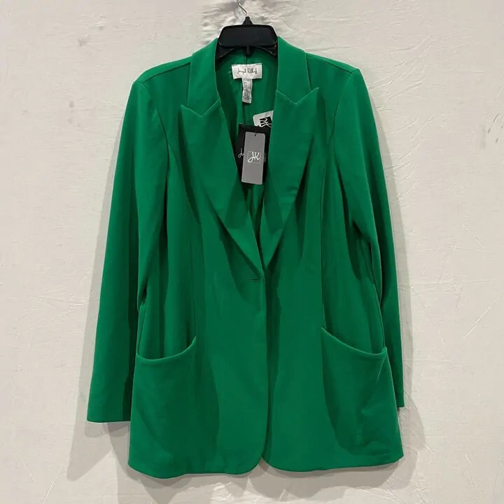 Joseph Ribkoff-233092 4094-Kelly Green-14-Green-Green Notched Collar Blazer Size: Uk 14