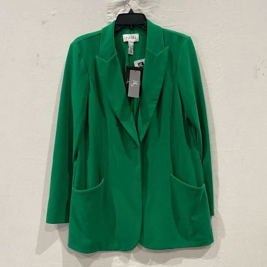 Joseph Ribkoff-233092 4094-Kelly Green-14-Green-Green Notched Collar Blazer Size: Uk 14